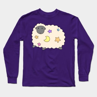 Colorful Stars and Moon Sheep Long Sleeve T-Shirt